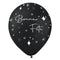 BK LATEX General Birthday Black "Bonne Fête" Latex Balloons, 12 Inches, 15 Count 840482502315