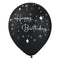 BK LATEX General Birthday Black Happy Birthday Latex Balloons, 12 Inches, 15 Count 840482502322