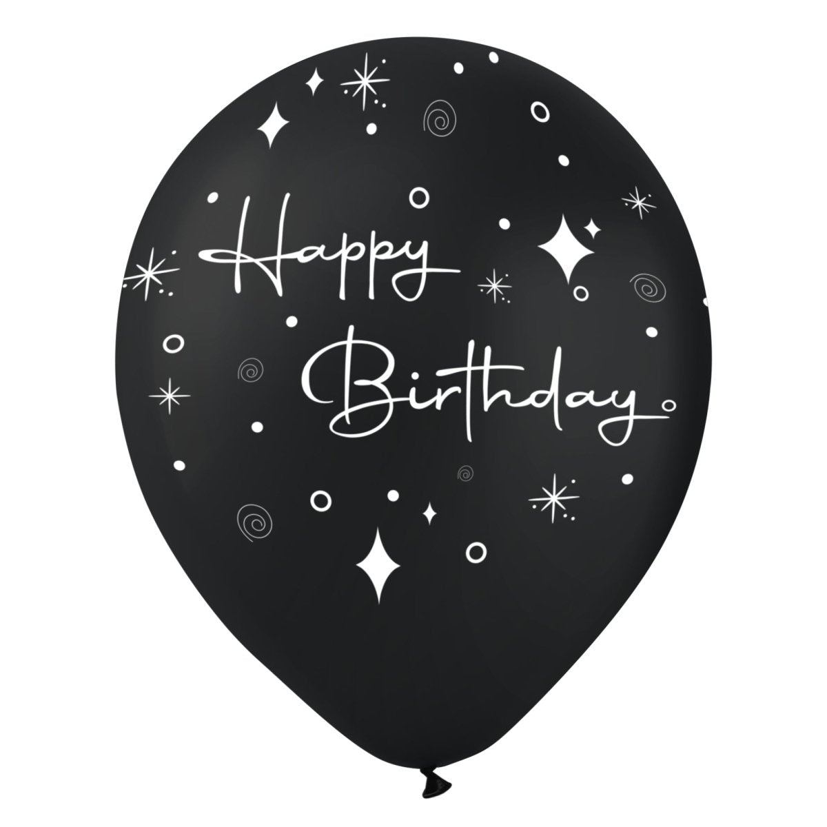 BK LATEX General Birthday Black Happy Birthday Latex Balloons, 12 Inches, 15 Count 840482502322
