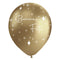 BK LATEX General Birthday Chrome Gold "Bonne Fête" Latex Balloons, White, 12 Inches, 15 Count 840482502292