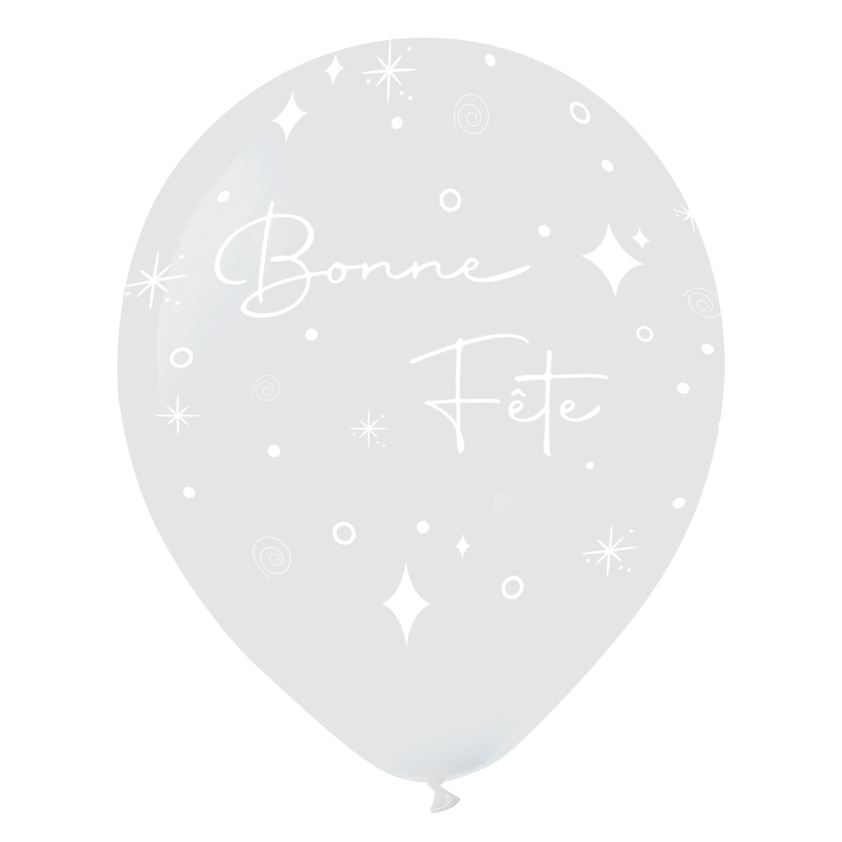 BK LATEX General Birthday Clear "Bonne Fête" Latex Balloons, 12 Inches, 15 Count 840482502339