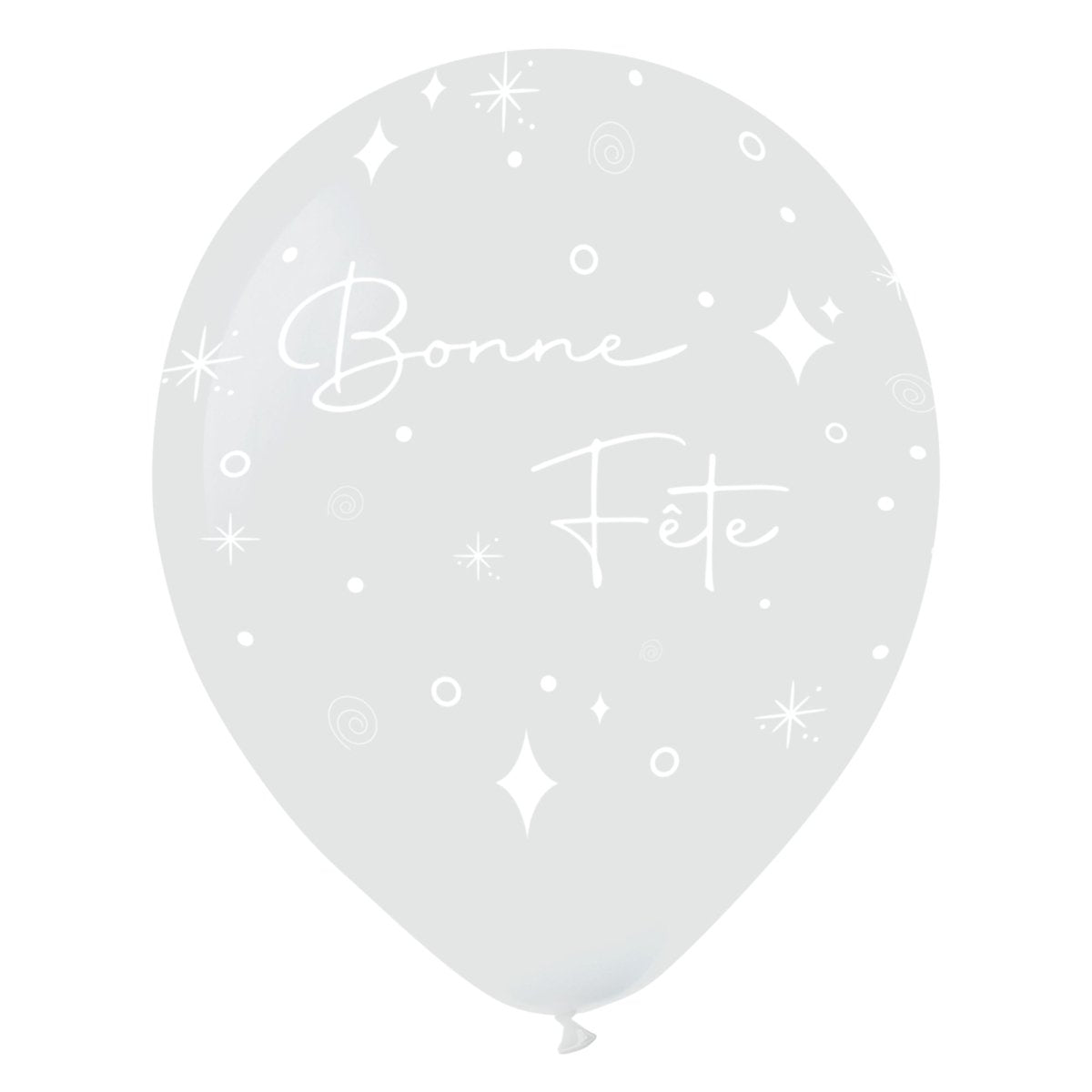BK LATEX General Birthday Clear "Bonne Fête" Latex Balloons, 12 Inches, 15 Count 840482502339