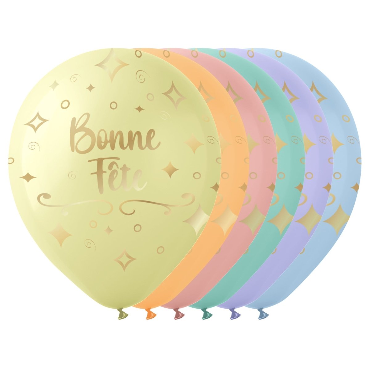 BK LATEX General Birthday Macaroon "Bonne Fête" Latex Balloons, Gold, 12 Inches, 15 Count 840482502162