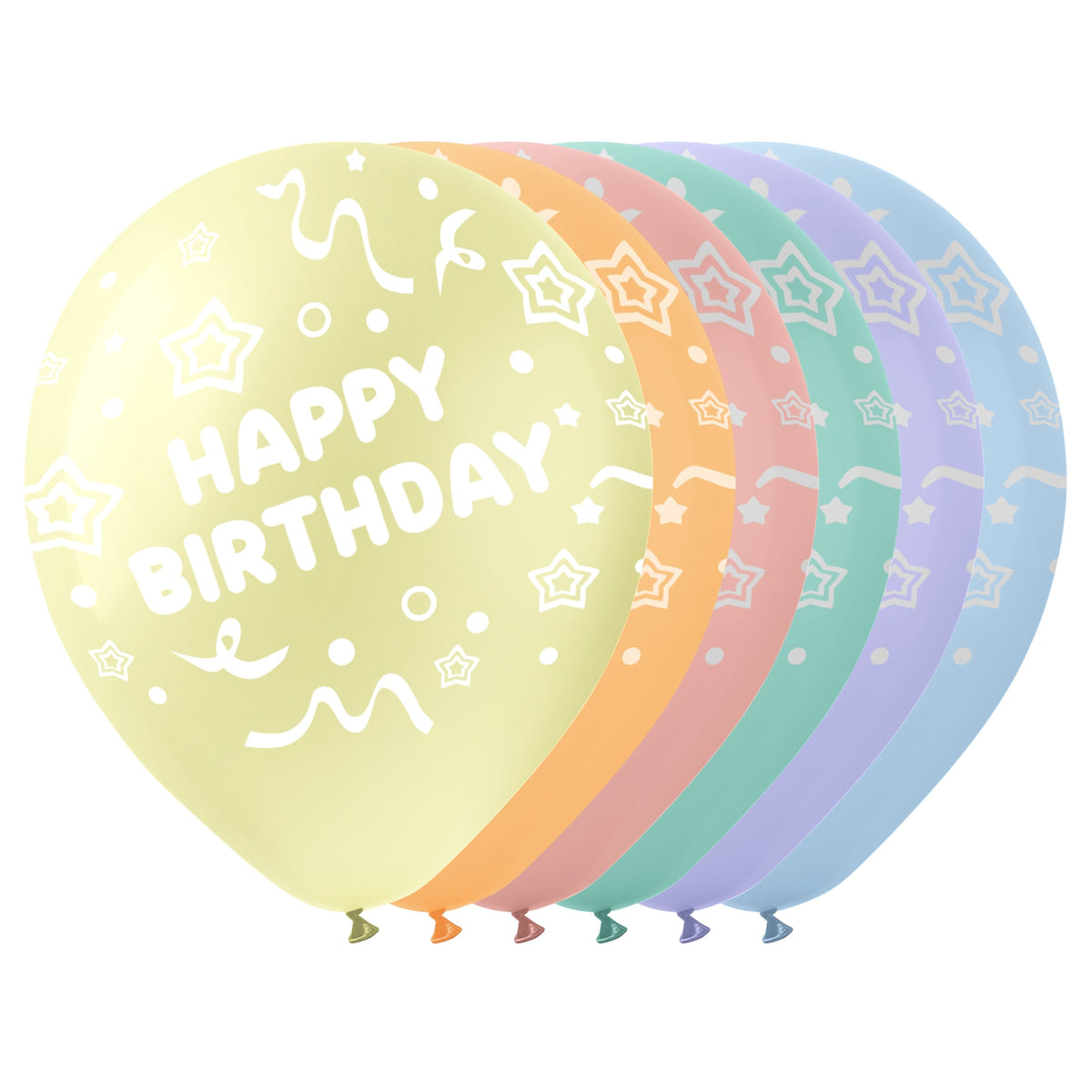 BK LATEX General Birthday Macaroon Happy Birthday Latex Balloons, 12 Inches, 15 Count 840482502384