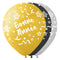 BK LATEX General Birthday Pearl "Bonne Année" Latex Balloons, Gold, Silver and Black, 12 Inches, 15 Count 840482502094