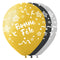 BK LATEX General Birthday Pearl "Bonne Fête" Latex Balloons, Gold, Silver and Black, 12 Inches, 15 Count 840482502391