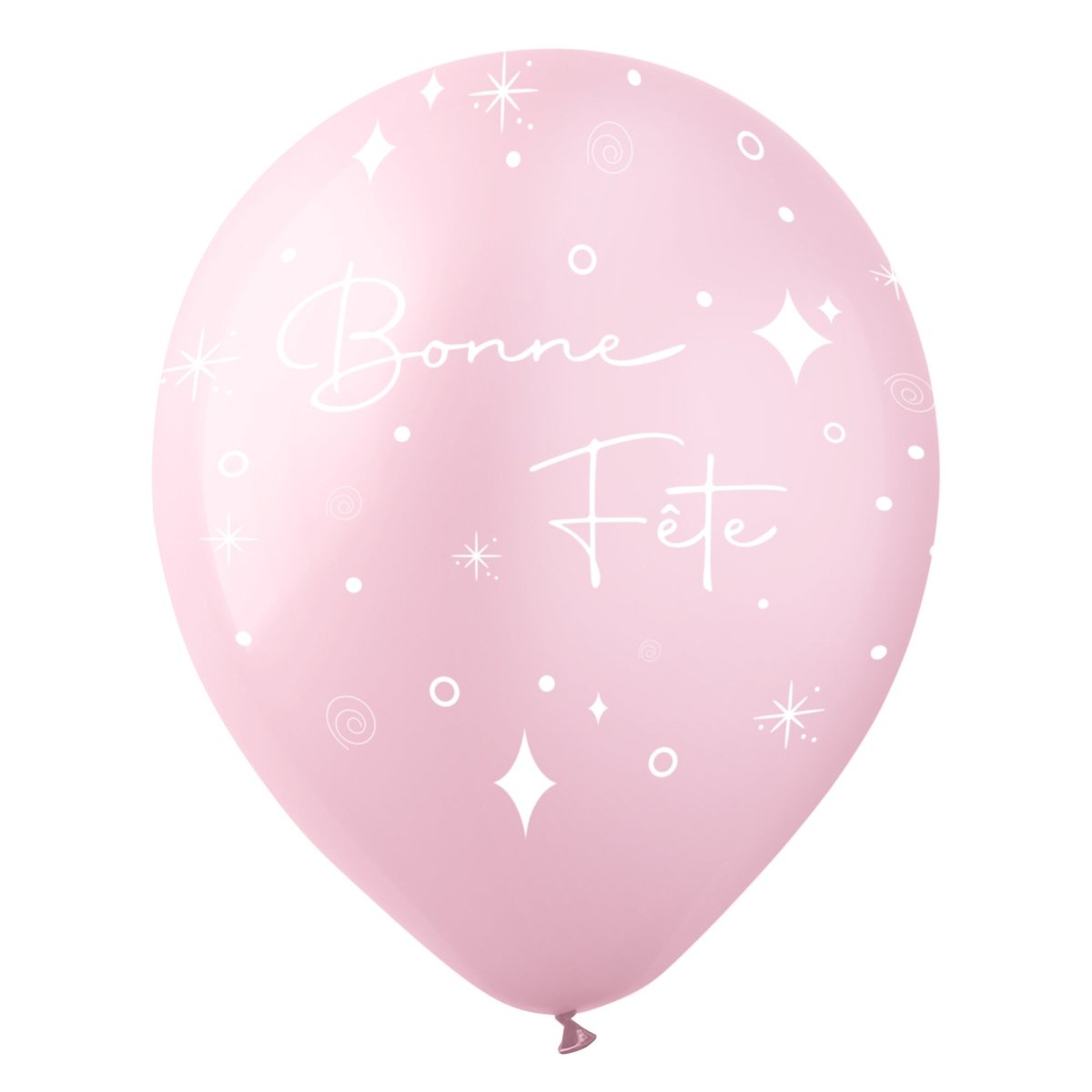 BK LATEX General Birthday Pearl Light Pink "Bonne Fête" Latex Balloons, 12 Inches, 15 Count 840482502254