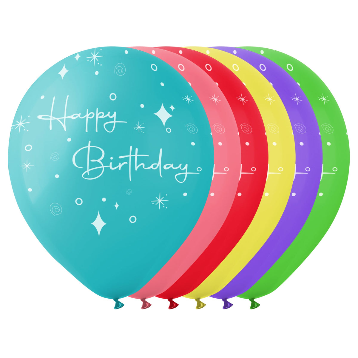 BK LATEX General Birthday Rainbow Happy Birthday Latex Balloons, 12 Inches, 15 Count 840482502117