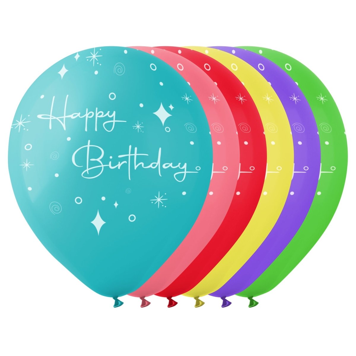 BK LATEX General Birthday Rainbow Happy Birthday Latex Balloons, 12 Inches, 15 Count 840482502117