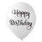 BK LATEX General Birthday White Happy Birthday Latex Balloons, 12 Inches, 15 Count 840482502360