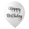 BK LATEX General Birthday White Happy Birthday Latex Balloons, 12 Inches, 15 Count 840482502360
