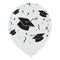 BK LATEX Graduation White Latex Balloons with Grad Caps, 12 Inches, 15 Count 840482502216