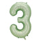 BOOMBA INTERNATIONAL TRADING CO,. LTD Balloons Eucalyptus Matte Green Number 3 Supershape Foil Balloon, 40 Inches, 1 Count 810077659878