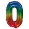 BOOMBA INTERNATIONAL TRADING CO,. LTD Balloons Jelly Ombre Rainbow Number 0 Foil Balloon, 16 Inches, 1 Count 840482501653