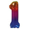 BOOMBA INTERNATIONAL TRADING CO,. LTD Balloons Jelly Ombre Rainbow Number 1 Foil Balloon, 16 Inches, 1 Count 840482501660