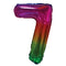 BOOMBA INTERNATIONAL TRADING CO,. LTD Balloons Jelly Ombre Rainbow Number 7 Foil Balloon, 16 Inches, 1 Count 840482501721