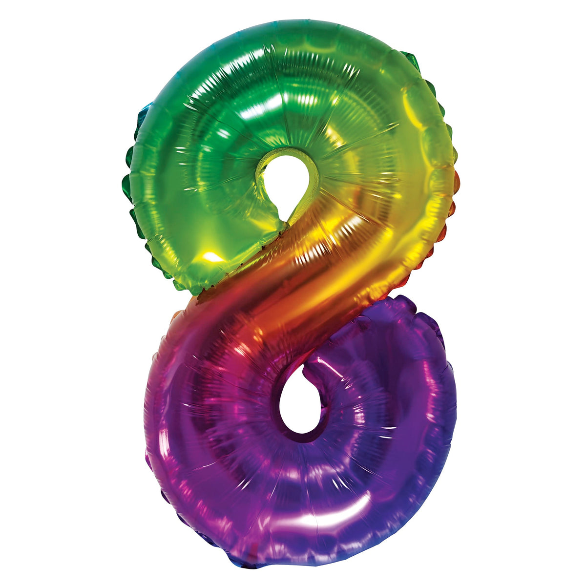 BOOMBA INTERNATIONAL TRADING CO,. LTD Balloons Jelly Ombre Rainbow Number 8 Foil Balloon, 16 Inches, 1 Count 840482501738