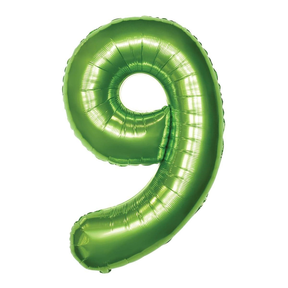 BOOMBA INTERNATIONAL TRADING CO,. LTD Balloons Lime Green Number 9 Supershape Foil Balloon, 40 Inches, 1 Count 810077659830