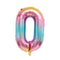 BOOMBA INTERNATIONAL TRADING CO,. LTD Balloons Ombre Pastel Number 0 Foil Balloon, 40 Inches, 1 Count 850023088857