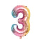 BOOMBA INTERNATIONAL TRADING CO,. LTD Balloons Ombre Pastel Number 3 Foil Balloon, 40 Inches, 1 Count 850023088888