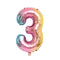 BOOMBA INTERNATIONAL TRADING CO,. LTD Balloons Ombre Pastel Number 3 Foil Balloon, 40 Inches, 1 Count 850023088888