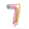 BOOMBA INTERNATIONAL TRADING CO,. LTD Balloons Ombre Pastel Number 7 Foil Balloon, 40 Inches, 1 Count 850023088925
