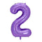BOOMBA INTERNATIONAL TRADING CO,. LTD Balloons Purple Number 2 Supershape Foil Balloon, 40 Inches, 1 Count 810077659762
