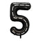 BOOMBA INTERNATIONAL TRADING CO,. LTD Balloons Race Champion Black Number 5 Supershape Foil Balloon, 40 Inches, 1 Count 840482501806