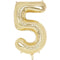 BOOMBA INTERNATIONAL TRADING CO,. LTD Balloons White Gold Number 5 Foil Balloon, 40 Inches, 1 Count 840482506283