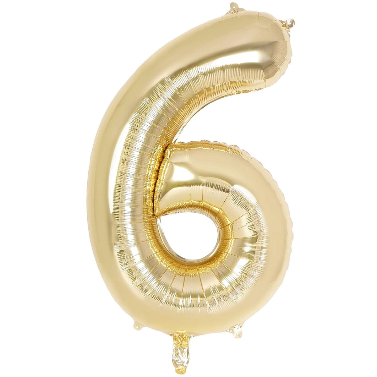 BOOMBA INTERNATIONAL TRADING CO,. LTD Balloons White Gold Number 6 Foil Balloon, 40 Inches, 1 Count 840482506290