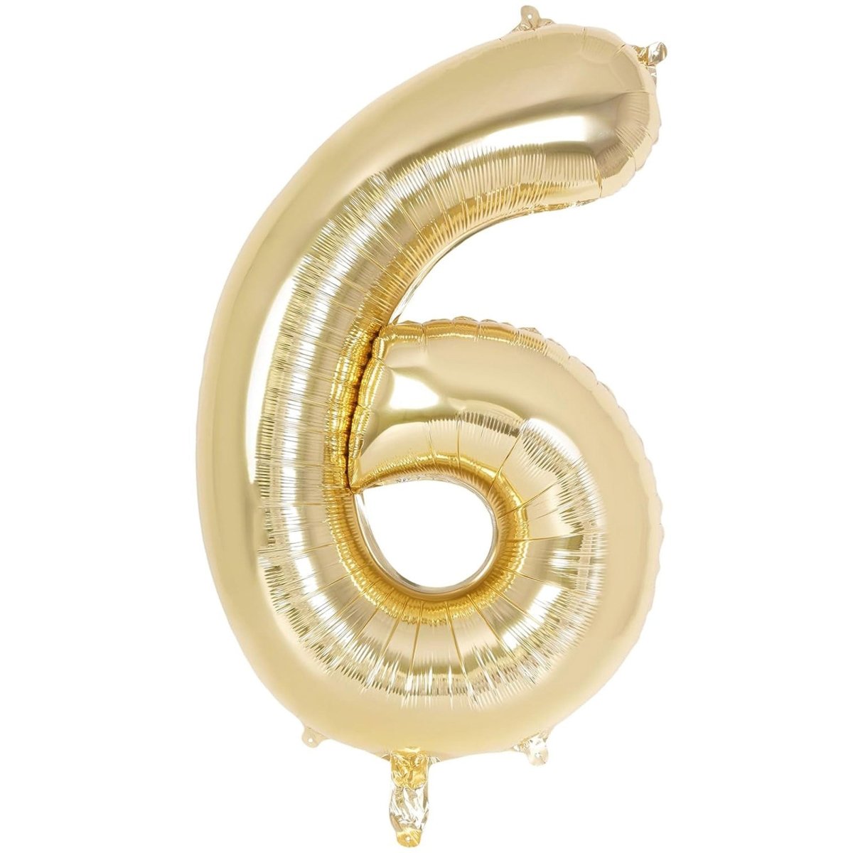 BOOMBA INTERNATIONAL TRADING CO,. LTD Balloons White Gold Number 6 Foil Balloon, 40 Inches, 1 Count 840482506290