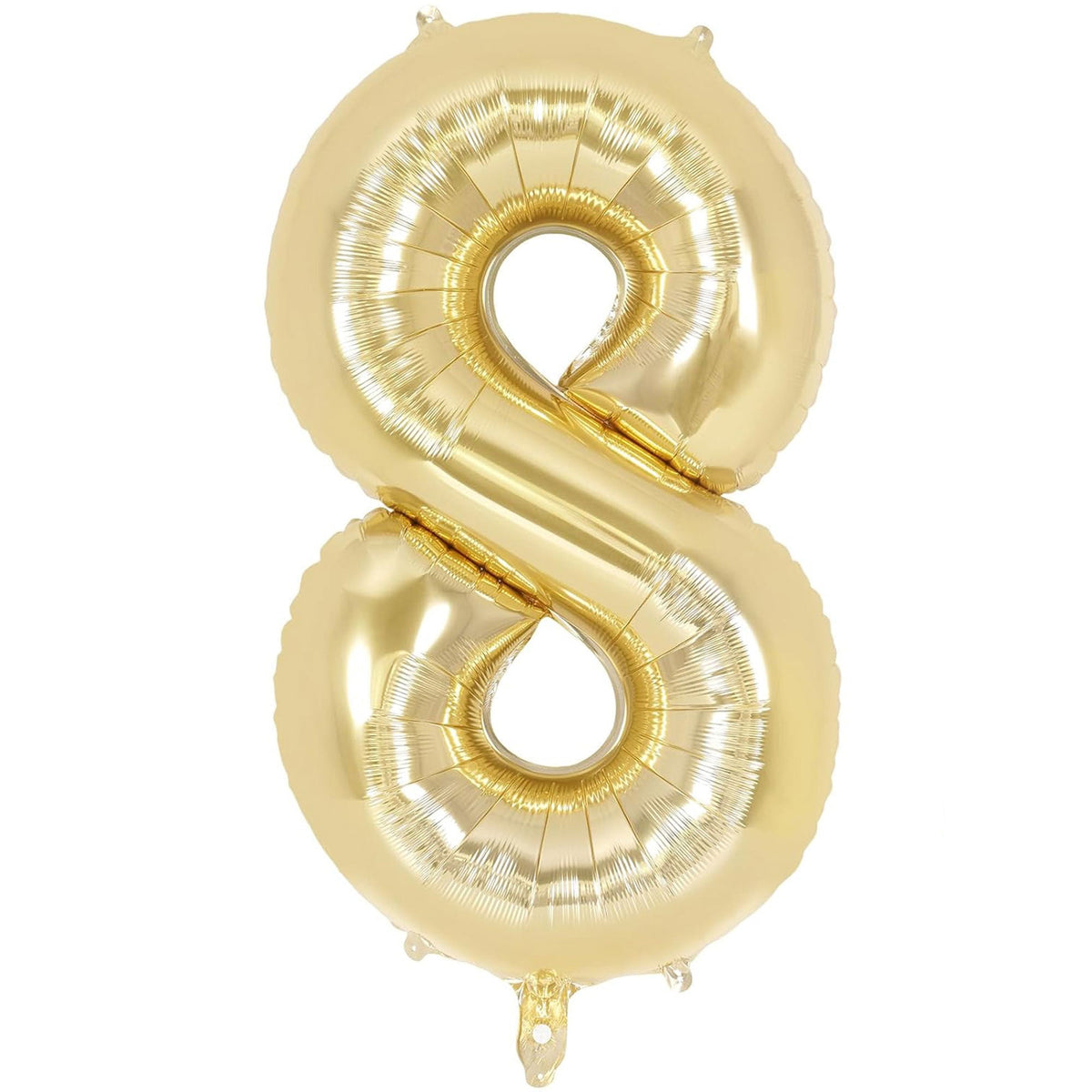 BOOMBA INTERNATIONAL TRADING CO,. LTD Balloons White Gold Number 8 Foil Balloon, 40 Inches, 1 Count 840482506313