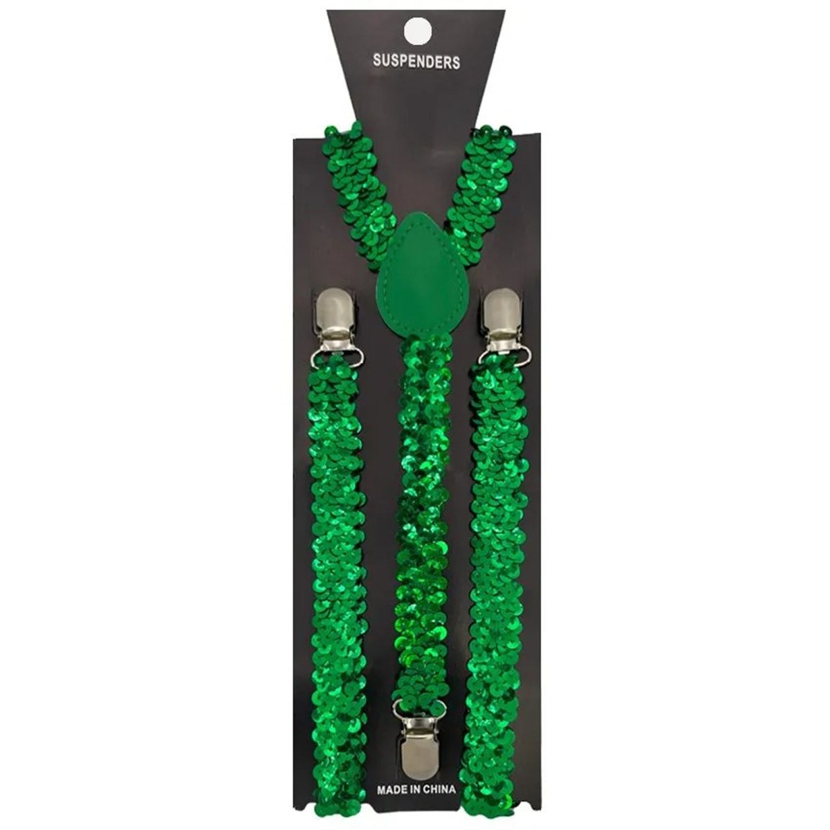 BUY4STORE Costume Accessories Green Sequin Suspenders for Adults 840482507815