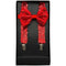 BUY4STORE Costume Accessories Red Sequin Suspenders with Bowtie for Adults
