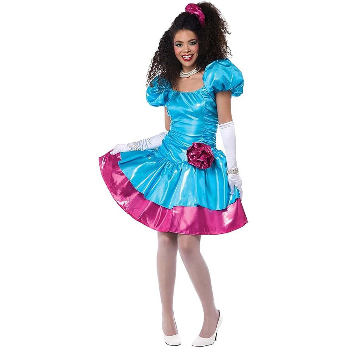 CALIFORNIA COSTUMES Costumes 80s Party Dress Costume for Adults, Blue and Pink Dress