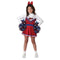 CALIFORNIA COSTUMES Costumes Go Team Cheerleader Costume for Kids, Bleu and Red Dress With Pom Poms