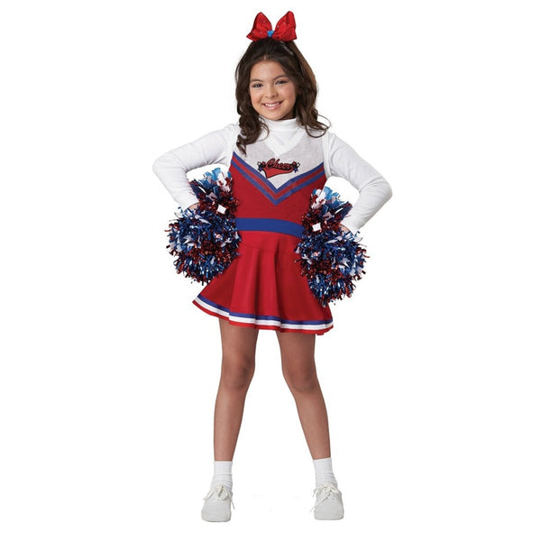 Kids Cheerleader Costume Child's Cheerleader Fancy Dress Costume With Pom  Poms  Black, Blue, Green, Pink, Red Options, New With Tags Cheer Leader  Costume Kids