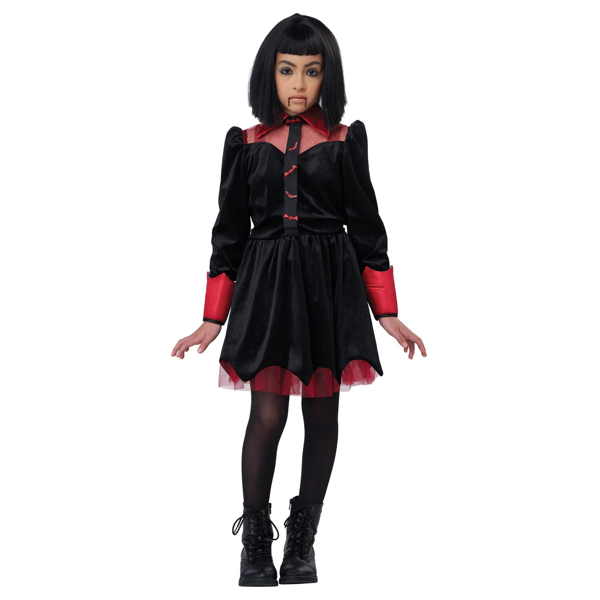 CALIFORNIA COSTUMES Costumes Gothic Vampiress Costume for Kids, Black and Red Dress