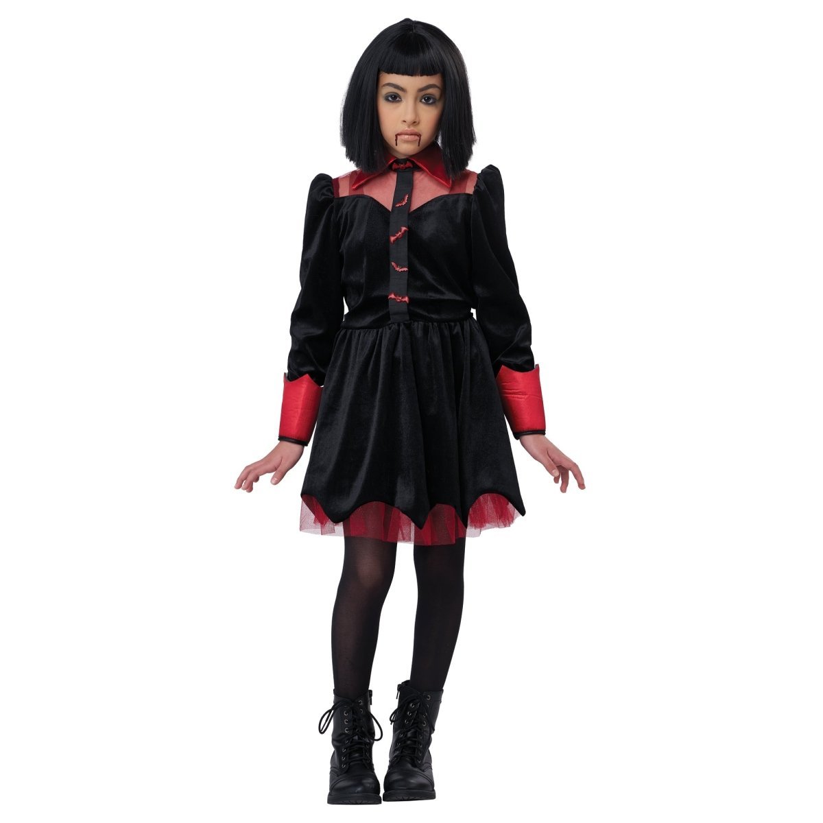 CALIFORNIA COSTUMES Costumes Gothic Vampiress Costume for Kids, Black and Red Dress