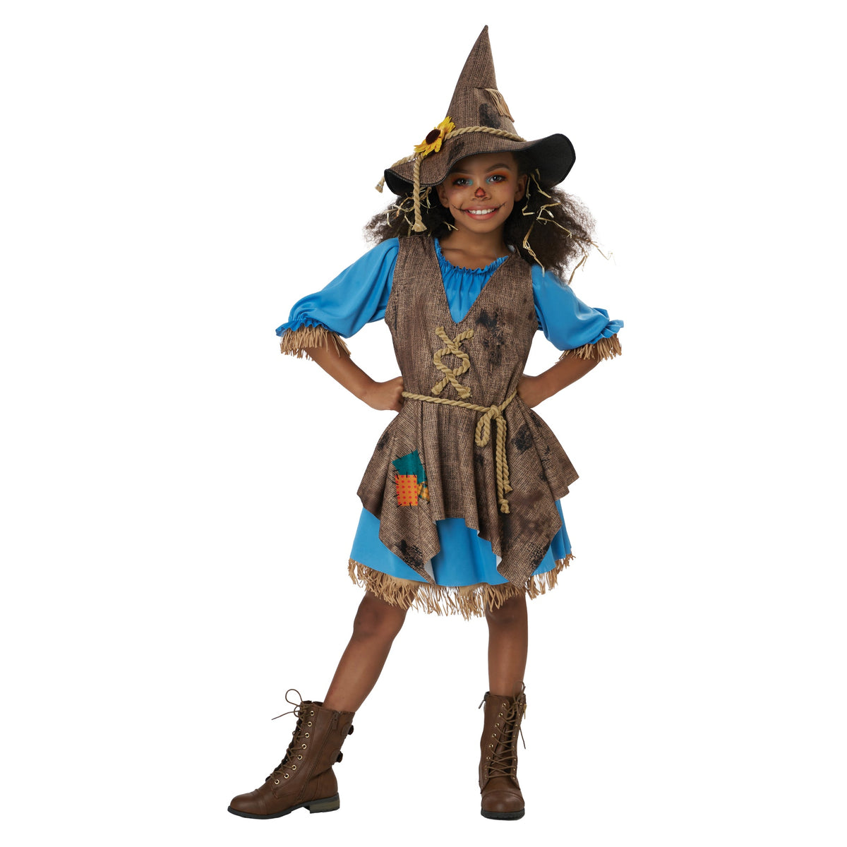 CALIFORNIA COSTUMES Costumes Little Miss Scarecrow Costume for Kids, Blue Dress