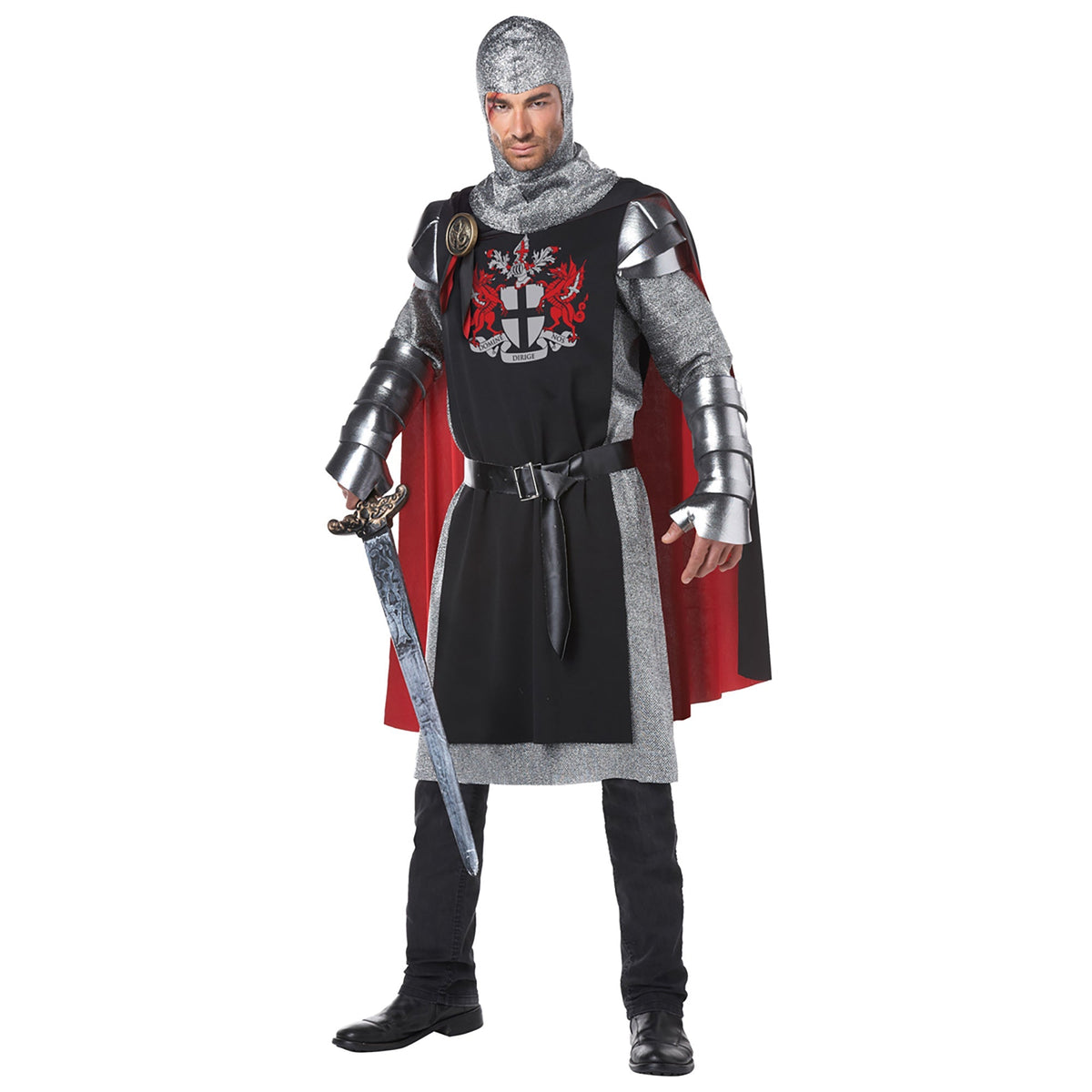 CALIFORNIA COSTUMES Costumes Medieval Knight Costume for Adults, Silver Tunic with Attached Sleeve