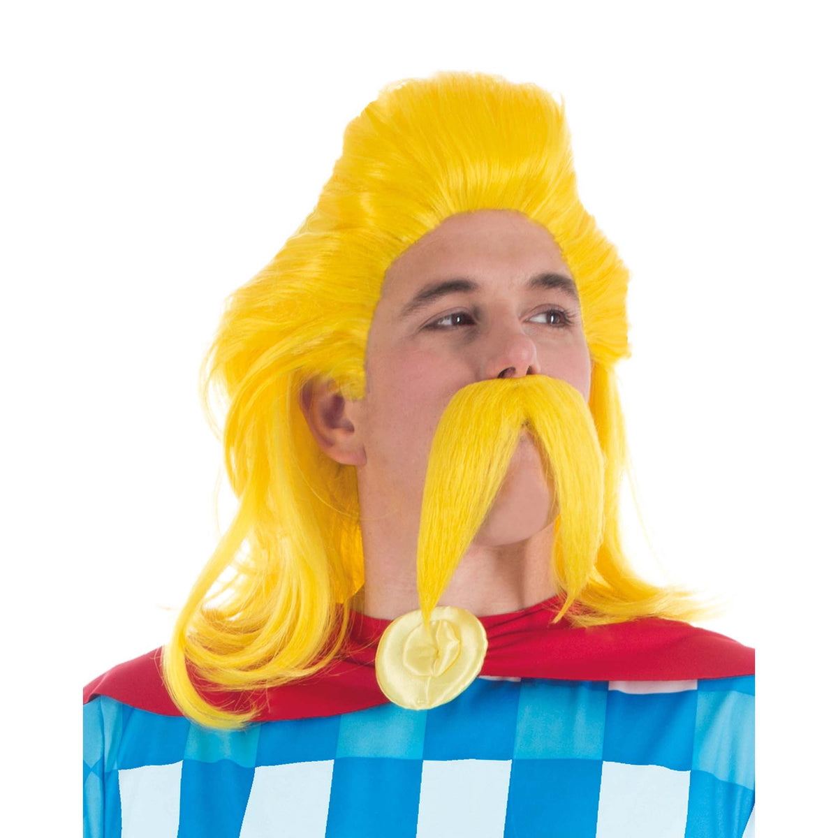 CHAKS Costume Accessories Assurancetourix Yellow Wig and Mustache for Adults, Asterix and Obelix 3661652046982