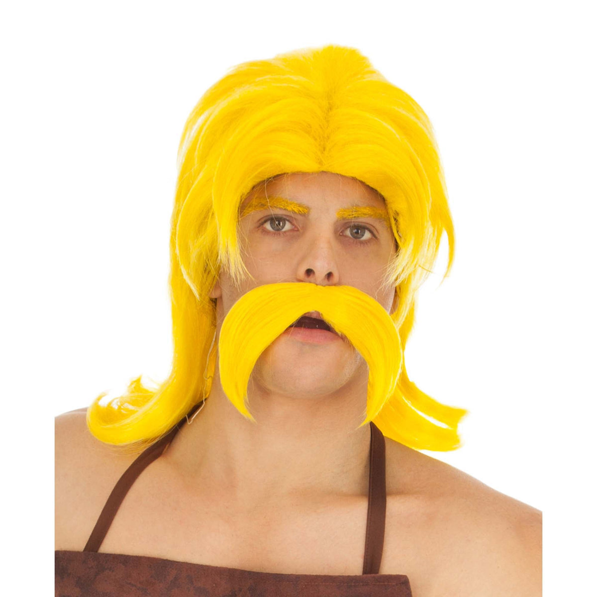 CHAKS Costume Accessories Cetautomatix Yellow Wig and Mustache for Adults, Asterix and Obelix