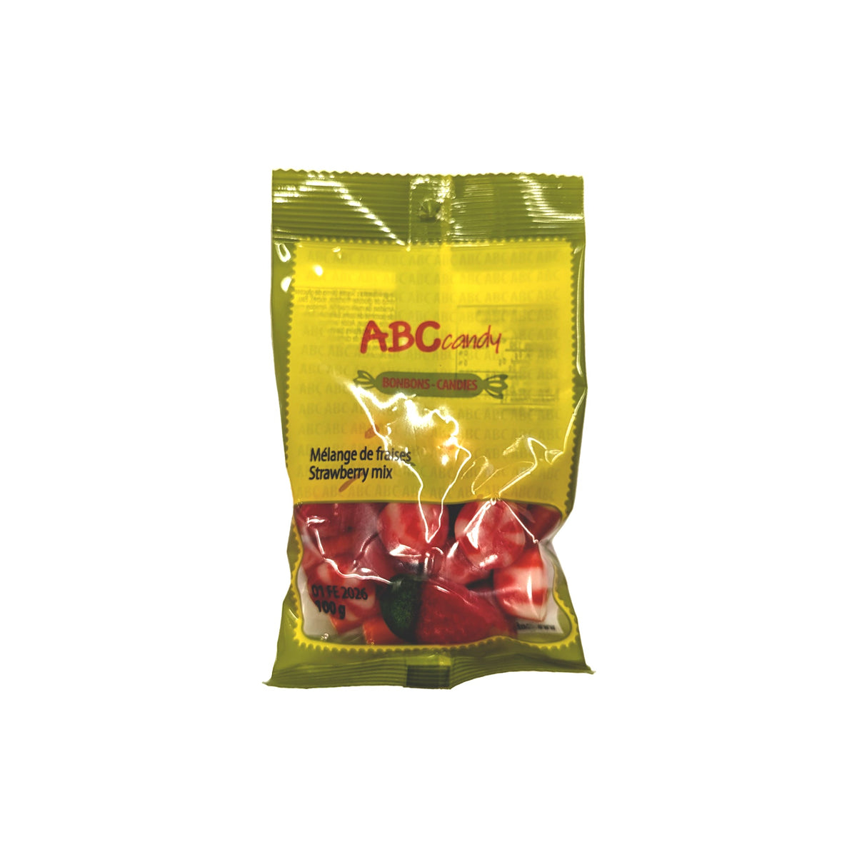 CONFISERIE ABC Impulse Buying Strawberry Mix Candies, 100g, 1 Count 736640476294