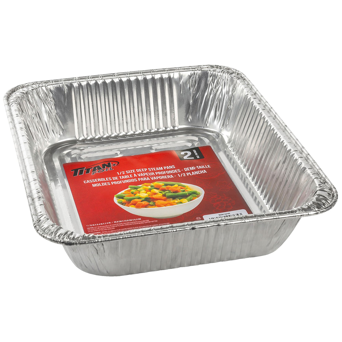 CONGLOM Disposable-Plasticware Titan Foil Aluminum Tray, 11.75 X 9.4 Inches, 2 Count