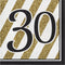 CREATIVE CONVERTING Age Specific Birthday Black and Gold 30th Happy Birthday Large Lunch Napkins, 16 Count 039938330651