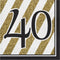 CREATIVE CONVERTING Age Specific Birthday Black and Gold 40th Happy Birthday Large Lunch Napkins, 16 Count 039938330668