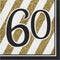 CREATIVE CONVERTING Age Specific Birthday Black and Gold 60th Happy Birthday Large Lunch Napkins, 16 Count 039938330682