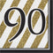 CREATIVE CONVERTING Age Specific Birthday Black and Gold 90th Happy Birthday Large Lunch Napkins, 16 Count 039938330712