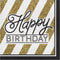 CREATIVE CONVERTING Age Specific Birthday Black and Gold Happy Birthday Large Lunch Napkins, 16 Count 039938330729